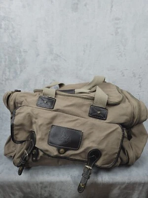 Vtg Eddie Bauer Ford Canvas Leather Carry On Duffel Bag Luggage Monsoon - Image 1 of 4
