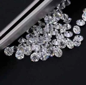 Natural Certified White Zircon Round Cut 6 mm Cambodian 44 Pcs Gemstone Lot - Picture 1 of 7