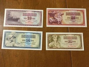 Jugosalvije Yugoslavia paper money 10 dinara 1968, 20 dinara 1974, 50 dinara - Picture 1 of 2