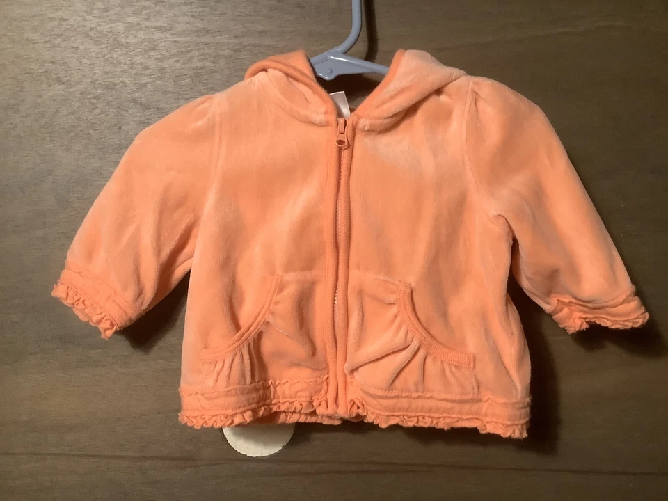 CIRCO Infant Baby Girls VELOUR Hooded Sweatshirt Top Pants Outfits PEACH SIZE 3M - Image 1 of 4