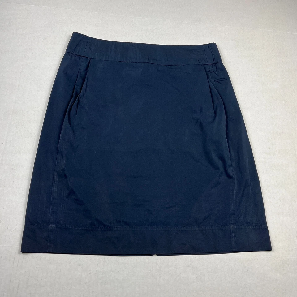 Lida Baday 铅笔裙蓝色经典背面拉链办公室就绪弹性腰围 8 码 — 第 1/4 张图片