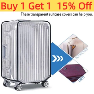 Clear PVC Waterproof Luggage Cover Trolley Suitcase Protector 20-30 Inch Travel - Picture 1 of 18