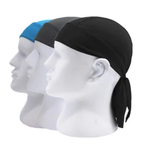 Bandana envolvente para motocicleta motociclista Du Do Paisley Doo cabeza de trapo calavera Durag negra - Imagen 1 de 18