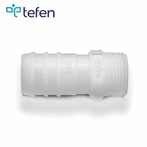 Tefen PVDF Hose Tube Fitting Connector White BSPT | Male | Straight | Packs 5/10 - Picture 1 of 6