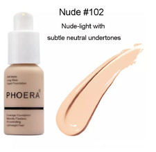 Phoera Soft Matte Full Coverage Liquid Foundation Shade - 102 Nude