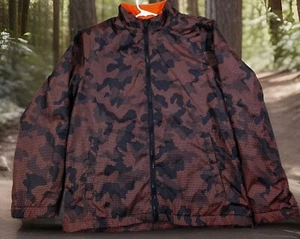 Swiss+Tech Boys Orange Black Camo Long Sleeve Windbreaker Jacket Size 18 2XL - Picture 1 of 9