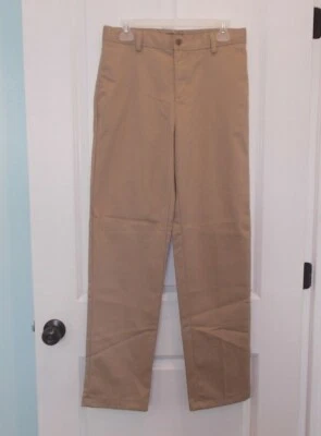 Pantalones chinos Lands End para niño talla 18 cortos beige cintura ajustable Foto 1 de 4