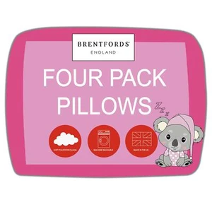 Brentfords Pillows 2 or 4 Pack Soft Sleep Bounce Back Hollowfibre Medium Support - Picture 1 of 4