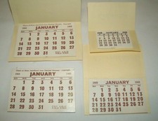 Vintage Mini 1968 Calendars x 4