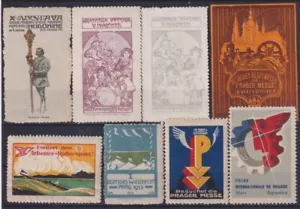 F-EX16398 HUNGARY CZECHOSLOVAKIA ART NOVEAU CINDERELLA STAMPS LOT. - Picture 1 of 1