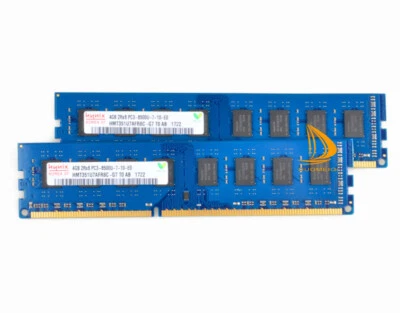 Hynix DDR3 8 GB RAM 2x 4GB 1066MHz PC3-8500U PC8500 240PIN DIMM Desktop memory - Image 1 of 4