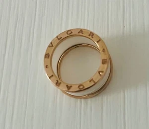 Bvlgari B Zero White Ceramic 18kt Rose Gold Ring Size 6.5 - Picture 1 of 6