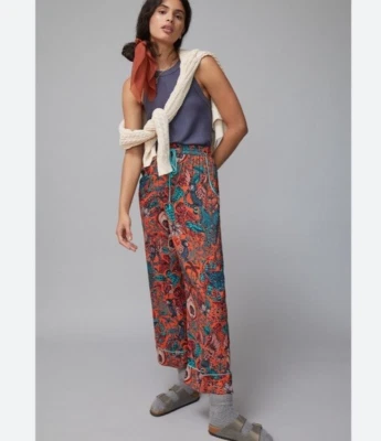 Pantalones para dormir Emma J Shipley Extravaganza Anthropologie rojo sedoso talla PXS NUEVOS Foto 1 de 3