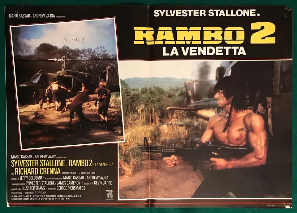 ORIGINAL FOTOUMSCHLAG RAMBO 2 LA VENDETTA SILVESTER STALLONE ERSTE AUSGABE 1985 - Bild 1 von 1