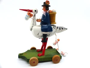 Erzgebirge Leichsenring Seiffen Storchenreiter 10,5 cm - Picture 1 of 6