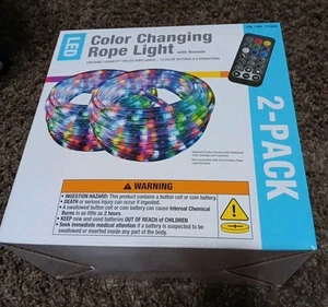NEW Intertek LED Color Changing Rope Light with Remote, 18 Foot (Pack of 2) - Picture 1 of 5