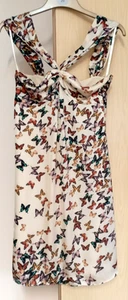 Ted Baker Dantout Butterfly Print Halter Cream Dress Size 1 Ladies Womens - Picture 1 of 8