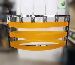 1037 Sospensione in metallo e fasce arancioni in plex - Foto 1 di 1