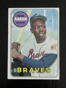 1969 Topps Hank Aaron Atlanta Braves HOFer Baseball Card #100 - EX/EX-MT - Picture 1 of 2