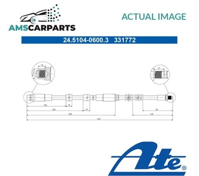 BRAKE HOSE LINE PIPE FRONT 245104-06003 ATE NEW OE REPLACEMENT - Image 1 of 4
