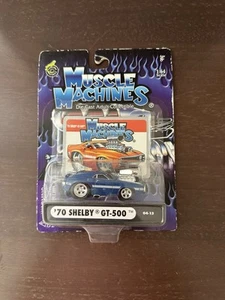 Muscle Machines '70 Shelby GT-500 Blue White 04-13 Diecast 2004 1:64 - Picture 1 of 4