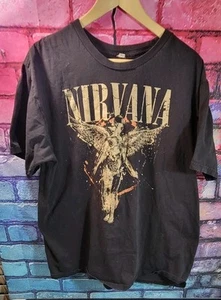 Nirvana In Utero Album Art Angel 90s Grunge Band Tee XL Black Teestyled Tag - Picture 1 of 3
