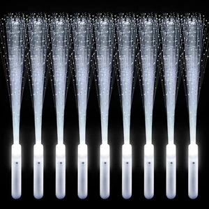 200 PCS White Fiber Optic Lights Wand LED Wedding Sparklers Fireworks Party G... - Picture 1 of 7