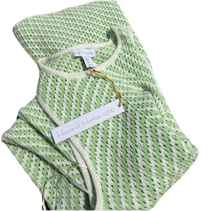 Vestido House of Harlow 1960 Revolve verde/blanco Chevron sin mangas, nuevo con etiquetas mediano - Imagen 1 de 11