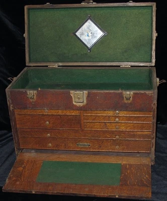 H. Gerstner & Sons 7 Drawer Oak Machinist Chest 041C Dayton Ohio USA - Image 1 of 4