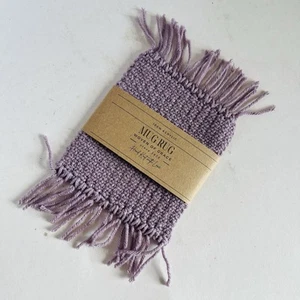 Single Oversized Hand Knit Boho Chic Mug Rugs Coasters Purple Haze - Picture 1 of 6