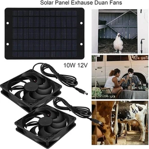 Ventilation Fans 10W Solar Powered Panel Fan for Greenhouse Camping Sheds UK NEW - Picture 1 of 12