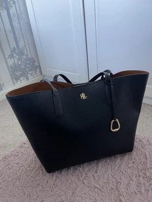 Ralph Lauren Large Black Tote Bag Leather Laptop - Image 1 of 4