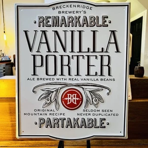 Letrero de hojalata Breckenridge Brewery notable vainilla porter - Imagen 1 de 5