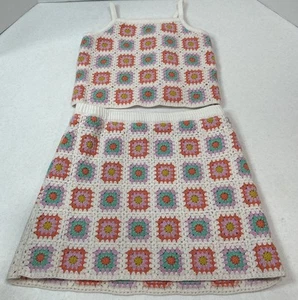 Art Class Target Girls Granny Square Skirt Tank Top Set L (10/12) Pastel Colors - Picture 1 of 8