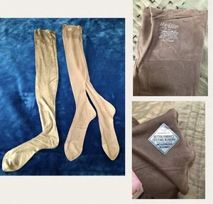Lot-2) VTG 1930s *DEADSTOCK w/LABEL Holeproof SILK SEAMED Cuban Heel STOCKINGS - Picture 1 of 14