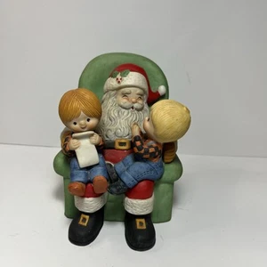 ENESCO SANTA MUSIC BOX CHRISTMAS BOY GIRL JOLLY OLD ST NICHOLAS 1983 5" Working - Picture 1 of 3