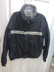 Vintage Nautica NS-83 Hooded Windbreaker Y2K Jacket Black W\White Stripe Men’s XL - Bild 1 von 10
