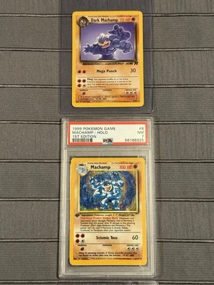 Pokémon WOTC 1st Edition Base Set Holo 1999 WOTC Machamp PSA 7 - Image 1 of 4