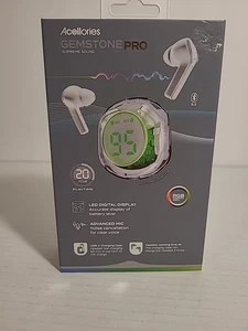 Acellories Gemstone Pro Supreme Sound LED Digital Display Bluetooth Earbuds - Picture 1 of 4