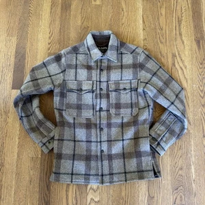 Filson Mackinaw Jac-Shirt XS  Plaid Brown Taupe Black Plaid Jacket Lined - Picture 1 of 9