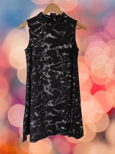 Banned Alternative Black And Silver Patterned A Line Shift Dress Size XS - Picture 1 of 3