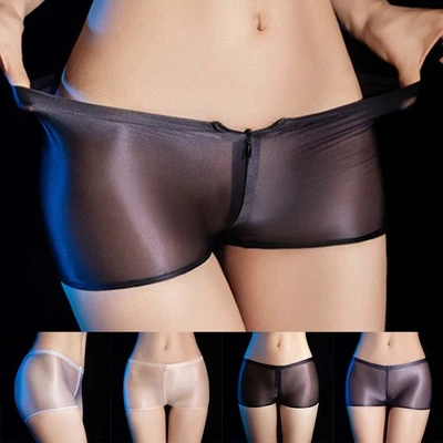 Höschen Damen Slips Nylon Sexy Durchsichtig Einfarbig Glänzend Transparent - Bild 1 von 4