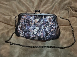 Coach Madison Sequined Python Framed Kisslock Clutch, 21274,  EUC - Picture 1 of 6