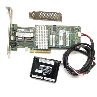 IBM M5110 PCI-E Server RAID 00AE807 46C9027 512MB cache + 49571-01 BBU battery - Image 1 of 4