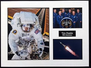 SPACE Tim PEAKE 16 x 12 Montaje T, Astronauta Británico ESA ISS EXPLORACIÓN 47 - Imagen 1 de 1