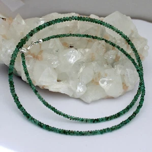 Cadena esmeralda natural cadena de piedras preciosas collar verde facetado noble 45 cm - Imagen 1 de 1