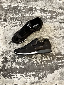 Prada Milano Nylon Suede Camo Runners -Grey UK 8.5 Brand New SOLD OUT WORLDWIDE! - Picture 1 of 5