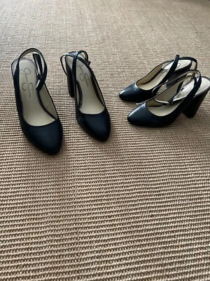 Zapatos Jessica Simpson negros con correa al tobillo y tacón bloque talla 9 1/2 Foto 1 de 2