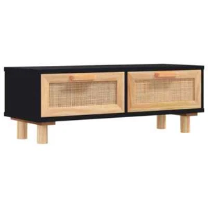 Retro Wooden Coffee Table Black 80cm Sofa Lounge Side Storage Drawers Wood Pine - Picture 1 of 7
