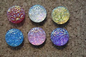 Set of 6 blingy colorful AB bulletin board pushpins / thumbtacks, or magnets. - Picture 1 of 11